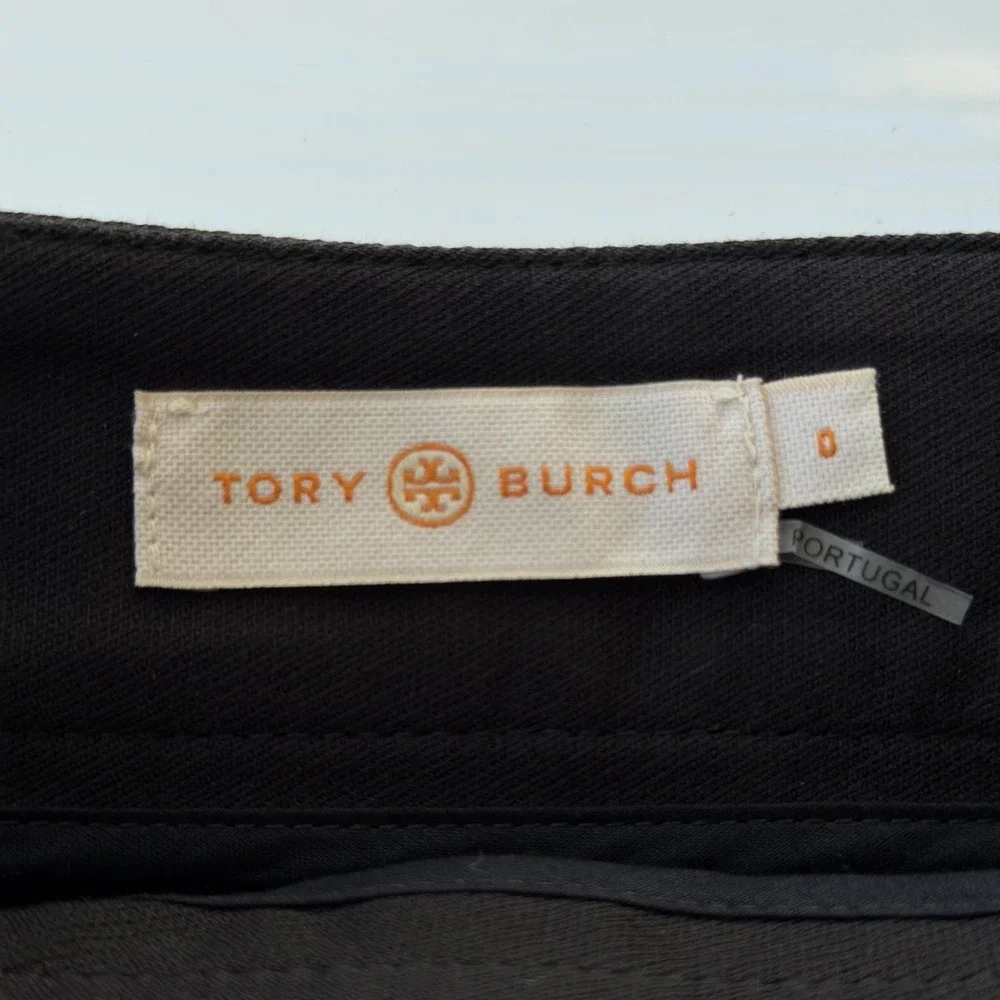 Tory Burch Wrap Skirt Womens 0 Black A-Line Zip Pocket D-Ring Gold Hardware‎ Y2K